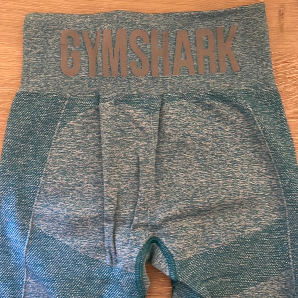 GYMSHARK Flex High Waisted Leggings - Teal Marl/ Light Grey